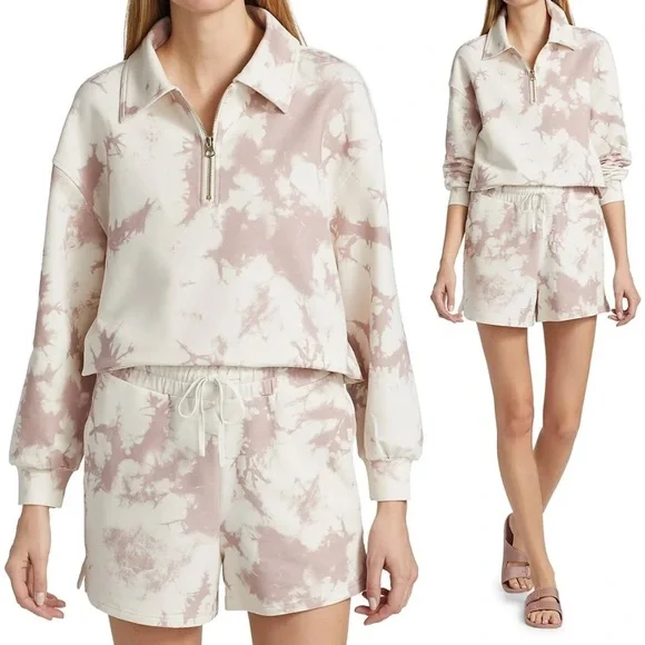 Varley Romero Sweatshirt in Taupe Tie Dye Size Large Cotton - Picture 3 of 12